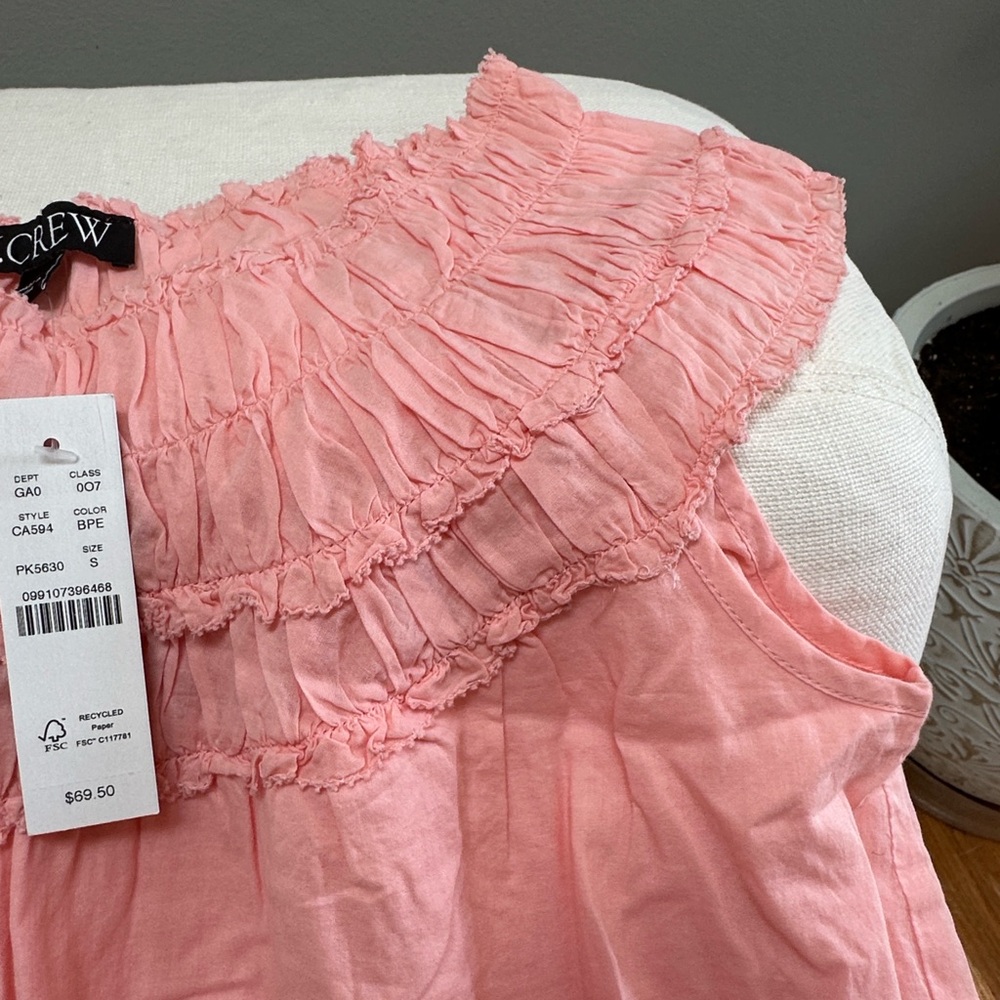 J. Crew Elegant Pink Ruffle Blouse